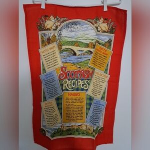"Scottish Recipes"  cotton tea towel